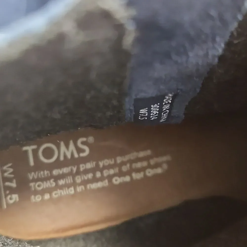 Toms Navy Suede Wedge Boots Size 7.5W